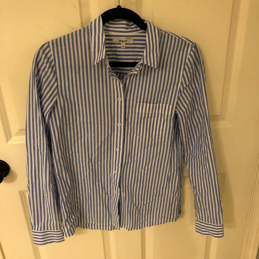 Madewell Blue and White Stripped Button Down